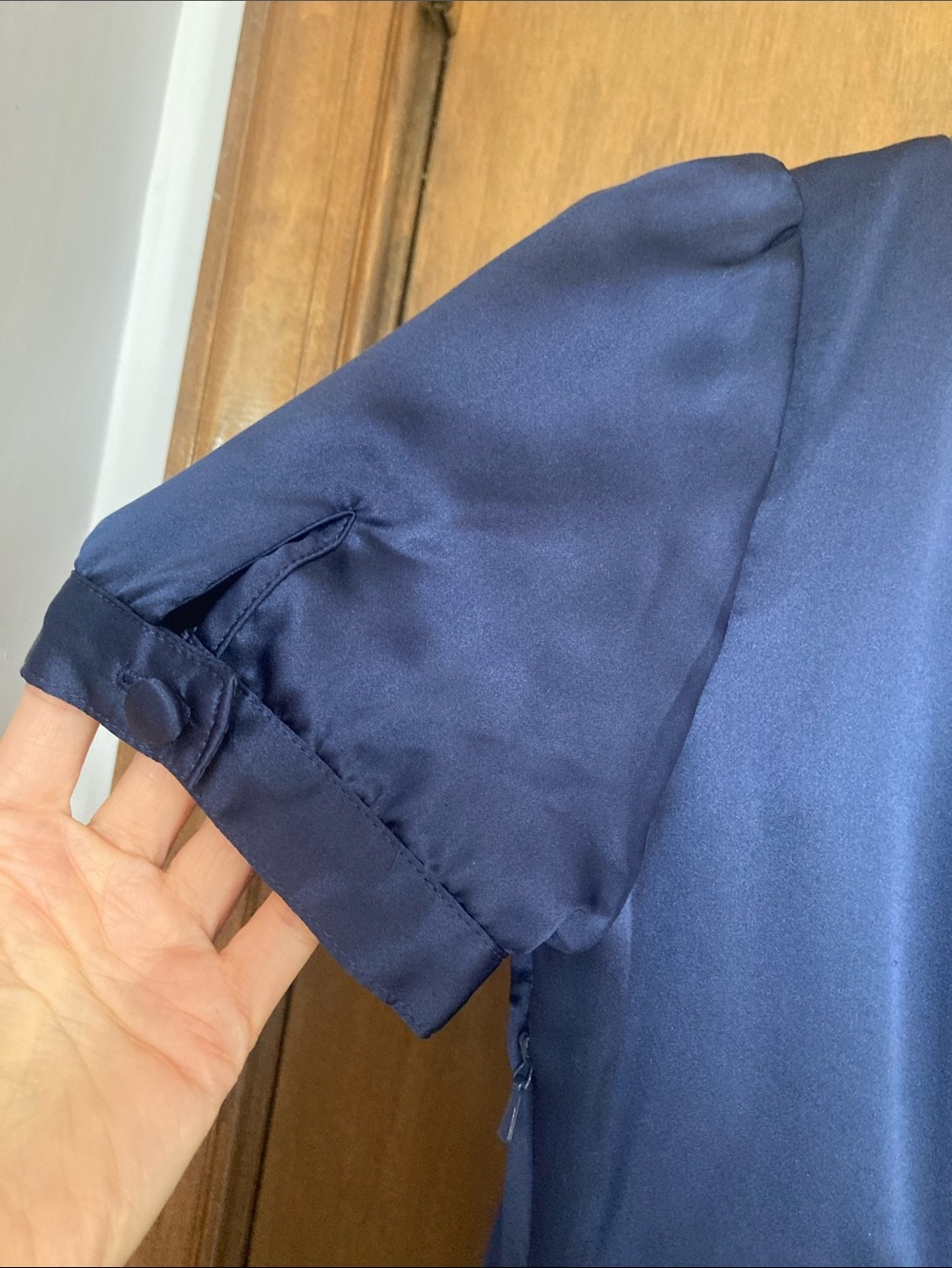 Melissa Sweet silk navy blue dress size 4 - Picture 17 of 17